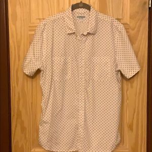 Express-Short sleeve button down shirt size L